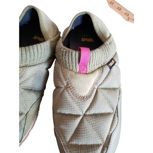 Teva Re  Ember Moc Slippers Quilted Design Knit Collar Womens Olive Size 8 - Picture 5 of 16